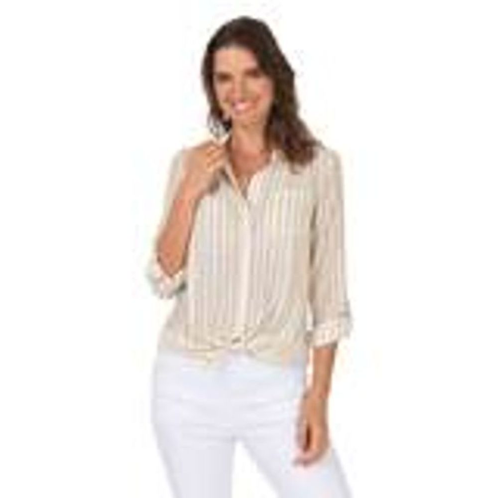Zac & Rachel Stripe Tie Front Blouse NWT